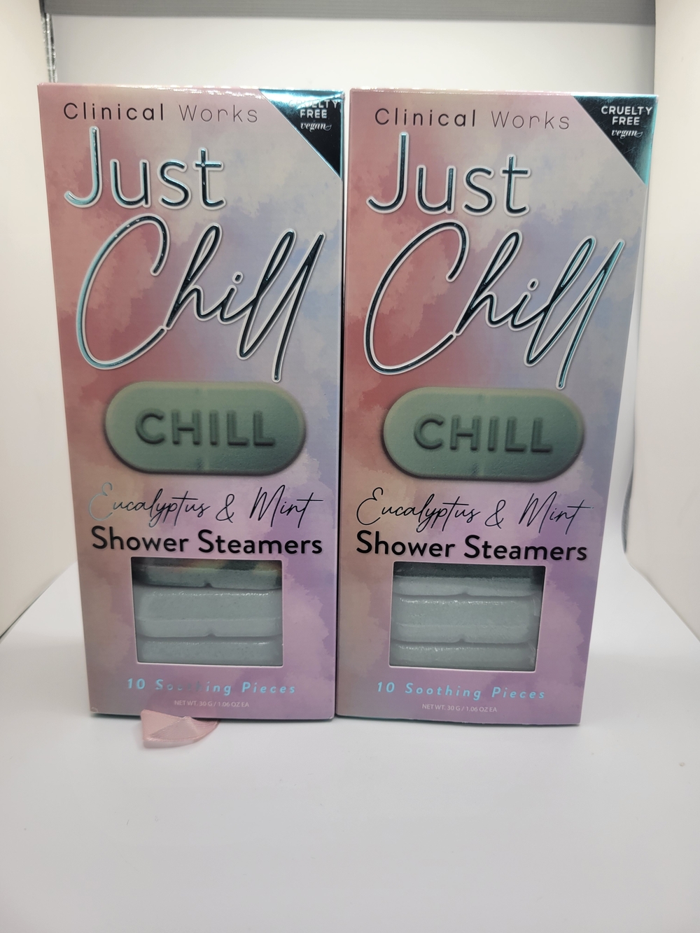 2pk Clinical Works Just Chill Eucalyptus & Mint Shower Steamers - Mint Green